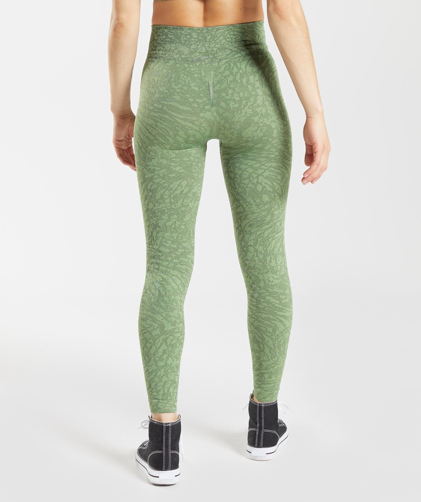 Green Women's Gymshark Adapt Animal Seamless Leggings | USA-25139