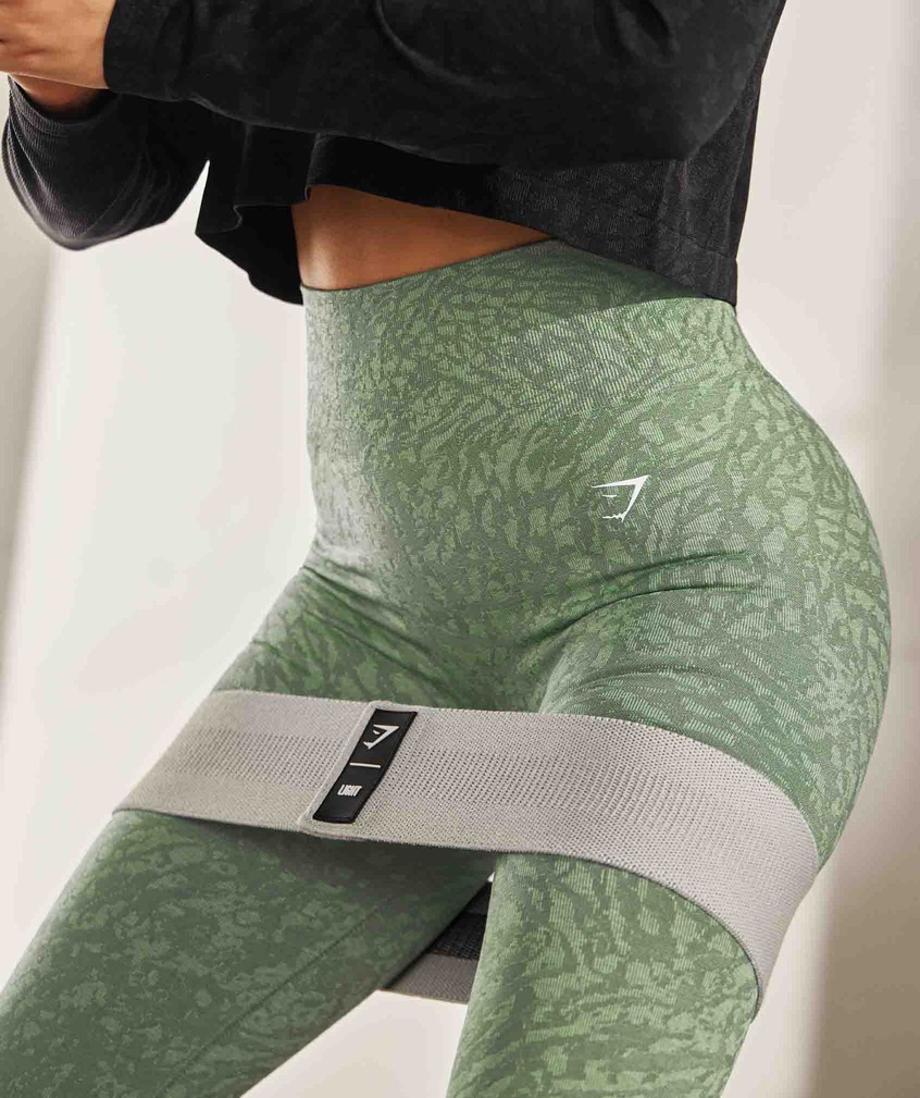 Green Women's Gymshark Adapt Animal Seamless Leggings | USA-25139