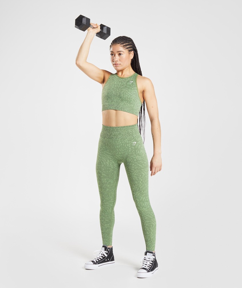 Green Women's Gymshark Adapt Animal Seamless Leggings | USA-25139