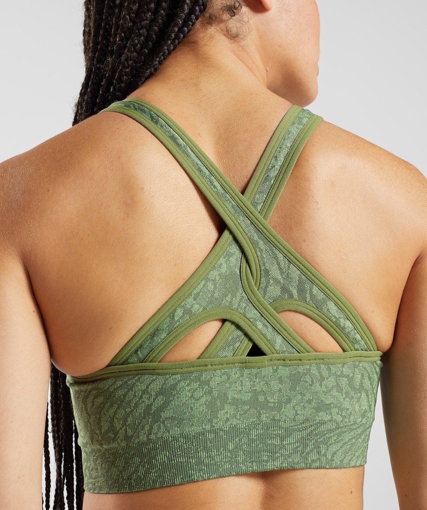 Green Women's Gymshark Adapt Animal Seamless Sports Bra | USA-94638