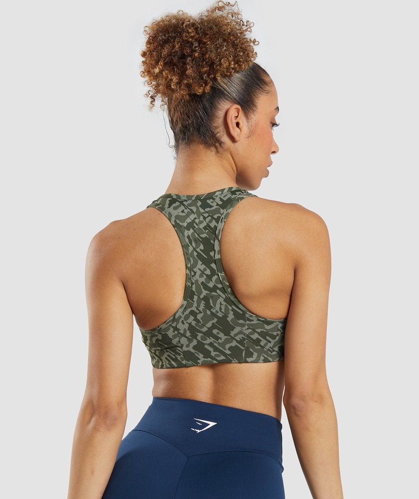 Green Women's Gymshark Essential Racer Back Sports Bra | USA-73164