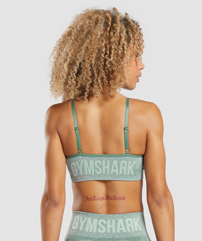 Green Women's Gymshark Flex Strappy Sports Bra | USA-67351