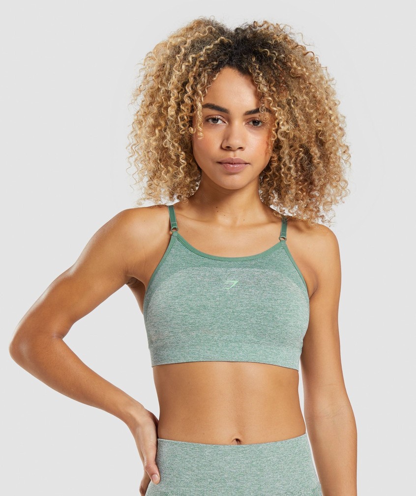 Green Women\'s Gymshark Flex Strappy Sports Bra | USA-67351