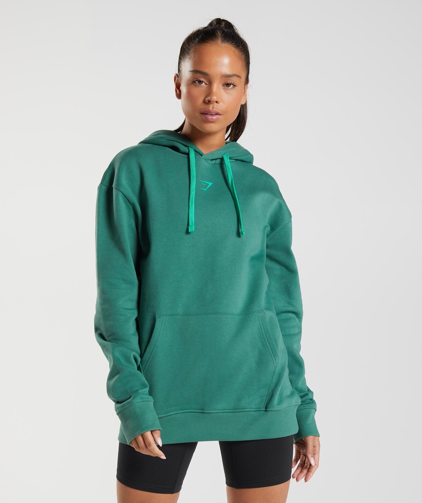 Green Women\'s Gymshark Fraction Hoodie | USA-75034