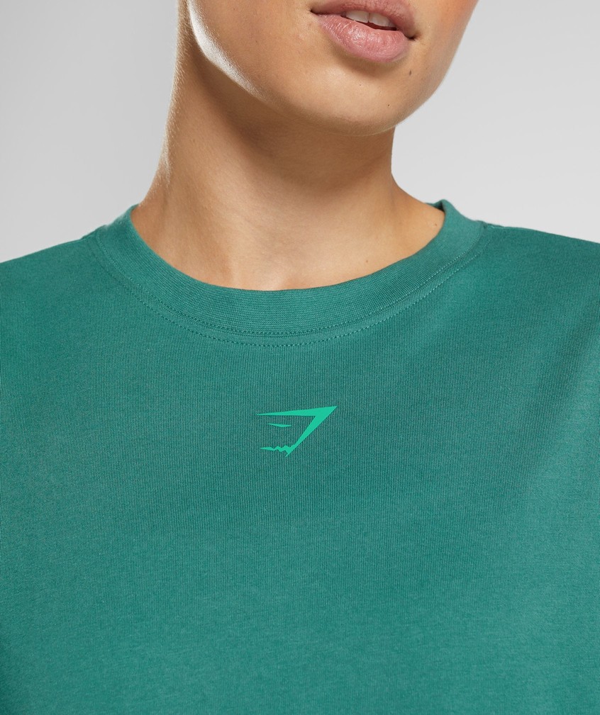 Green Women's Gymshark Fraction Oversized T-Shirts | USA-39758