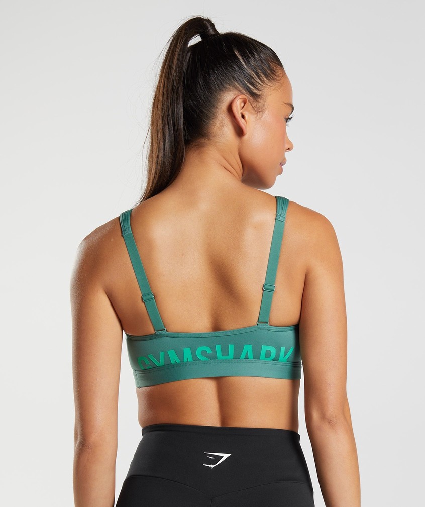 Green Women's Gymshark Fraction Sports Bra | USA-84906