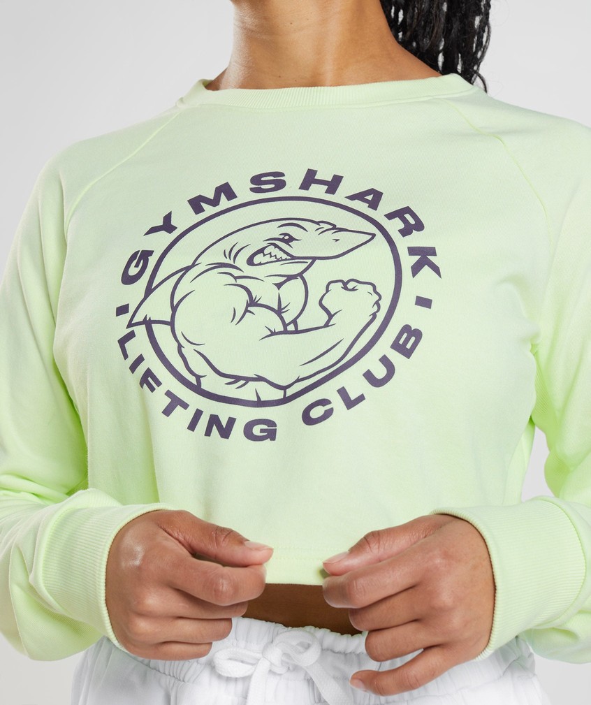 Green Women's Gymshark Legacy Cropped Sweater | USA-97862