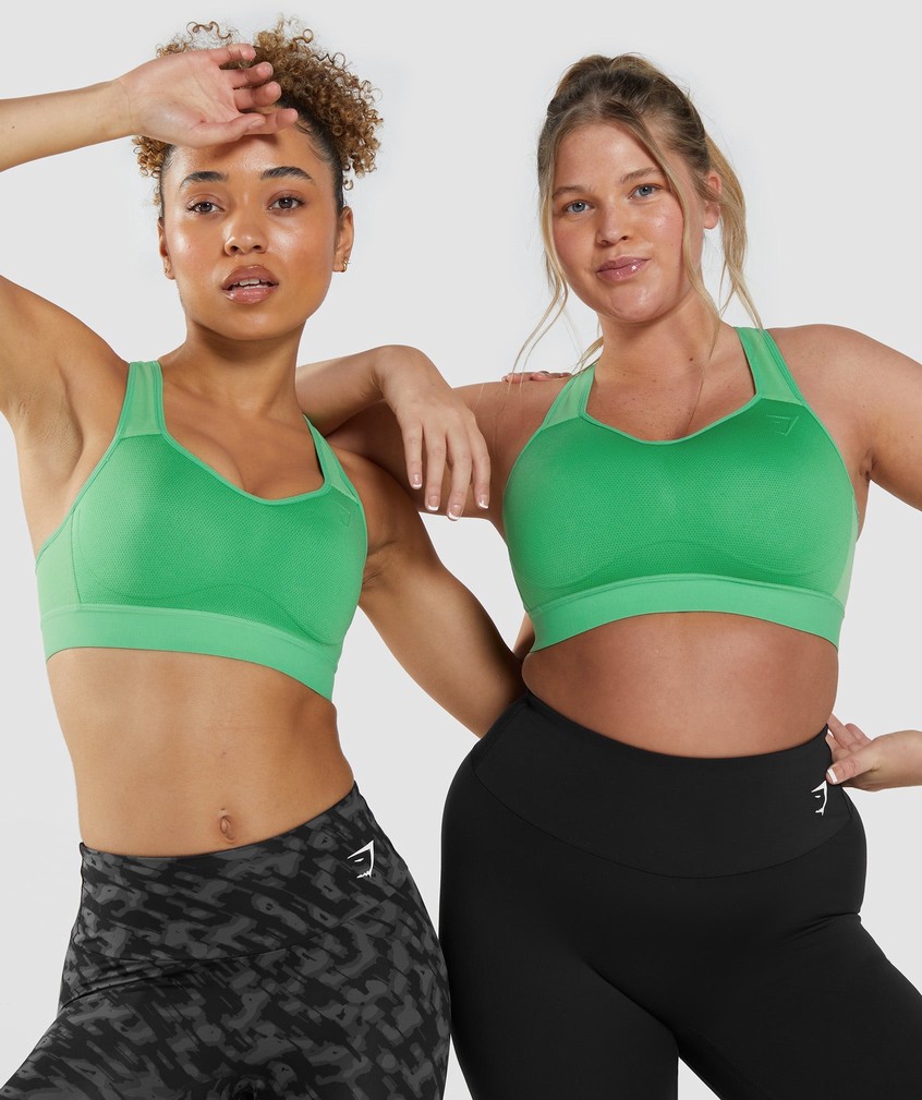 Green Women's Gymshark Lightweight High Support Sports Bra | USA-68943