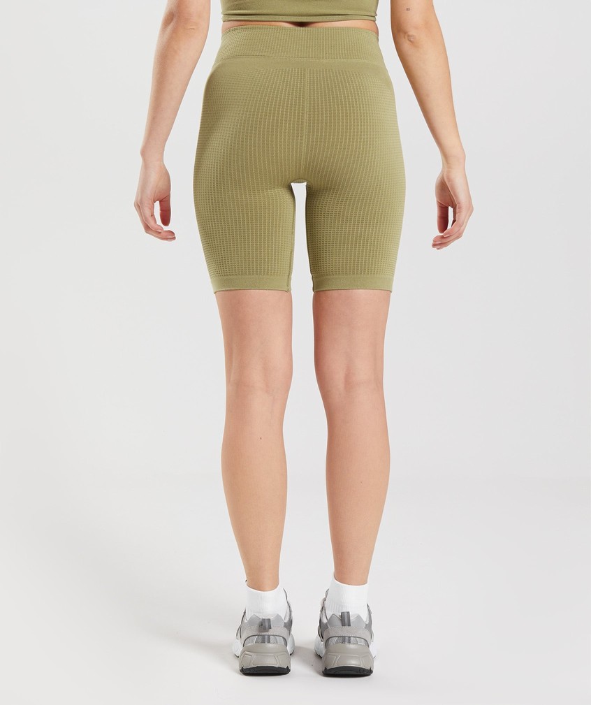 Green Women's Gymshark Pause Seamless Cycling Shorts | USA-73526