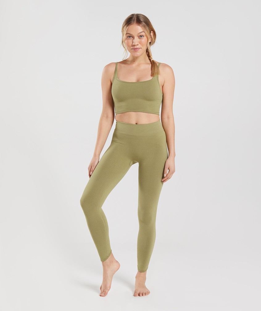 Green Women's Gymshark Pause Seamless Leggings | USA-74826