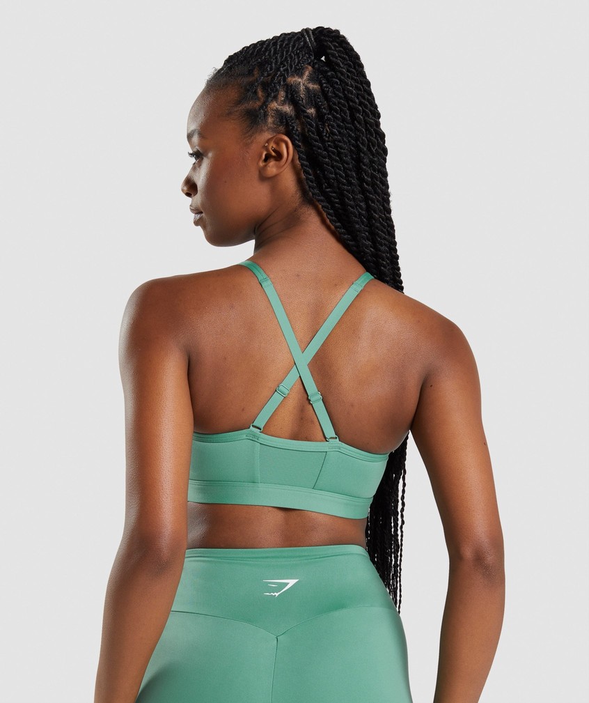 Green Women's Gymshark Ruched Sports Bra | USA-27486