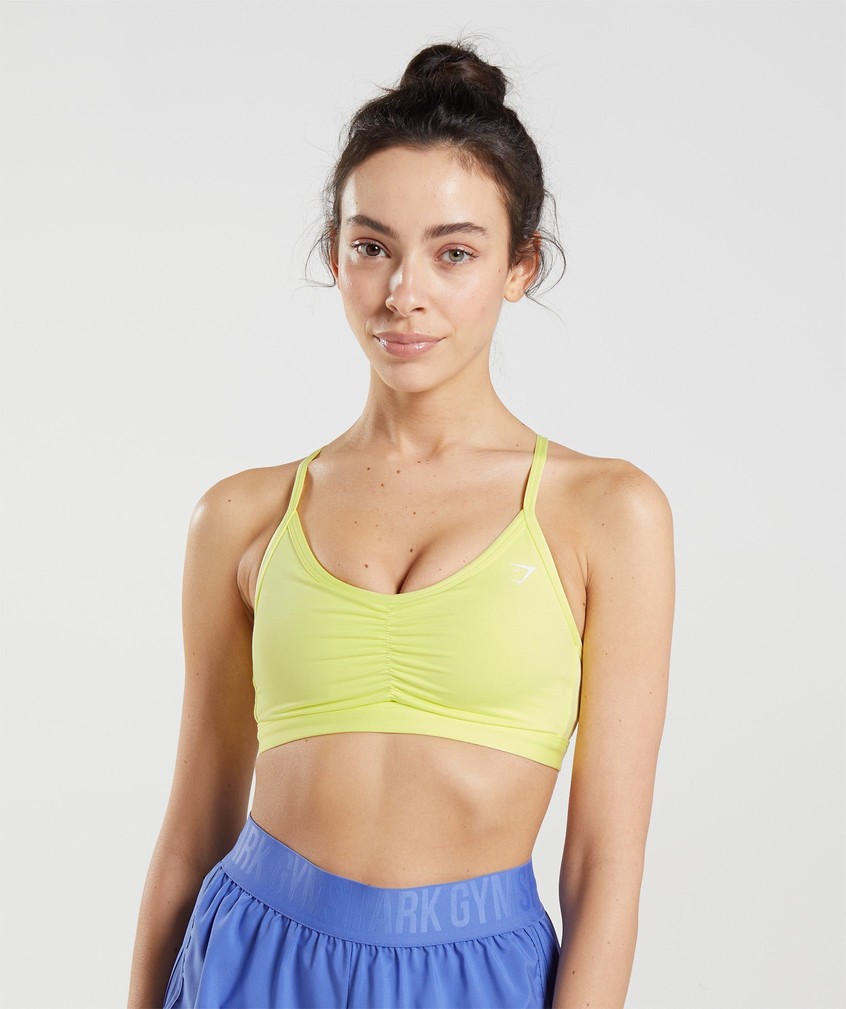 Green Women\'s Gymshark Ruched Training Sports Bra | USA-06431