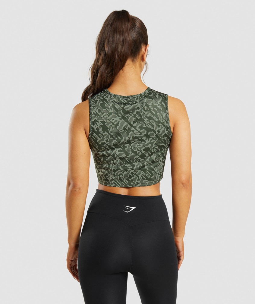 Green Women's Gymshark Training Crop Tank | USA-74098