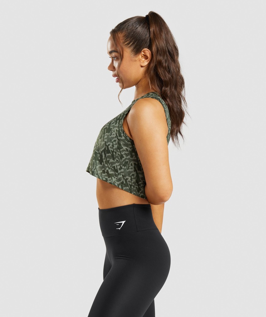 Green Women's Gymshark Training Crop Tank | USA-74098