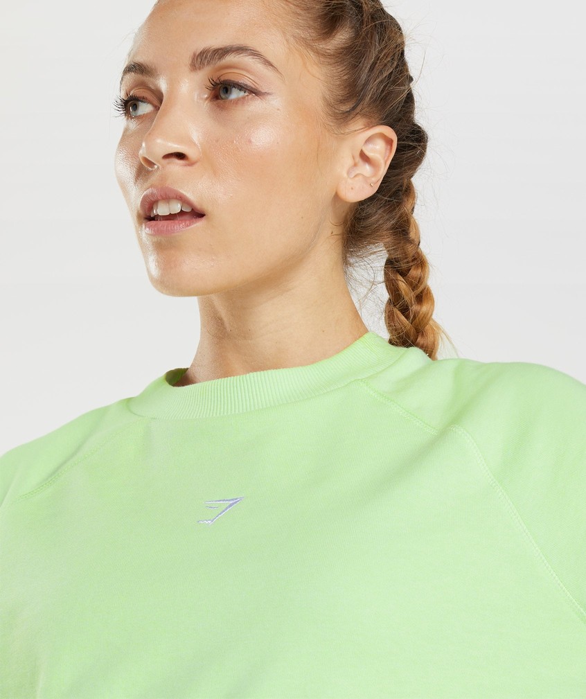 Green Women's Gymshark Training Cropped Sweater | USA-34769