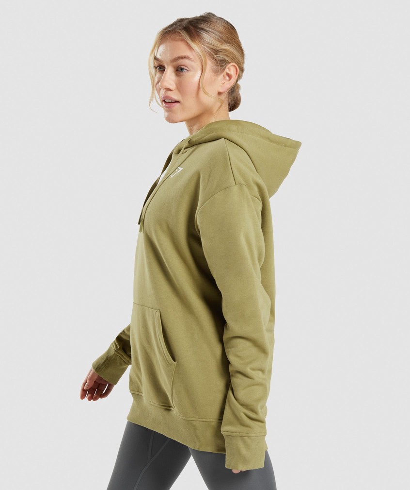 Green Women's Gymshark Training Oversized Hoodie | USA-37148