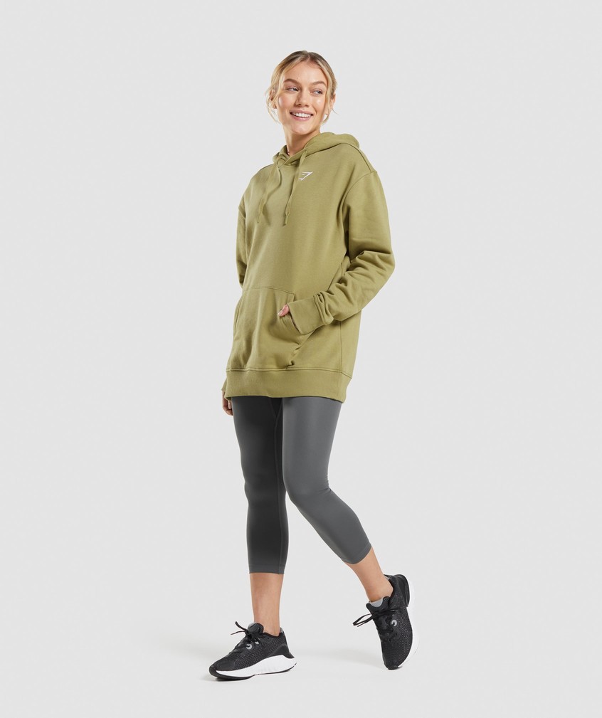 Green Women's Gymshark Training Oversized Hoodie | USA-37148