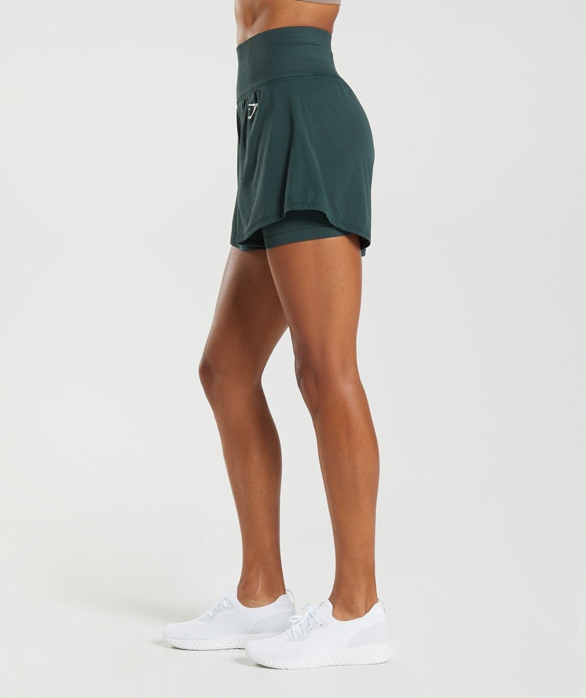 Green Women's Gymshark Vital Seamless 2.0 2-in-1 Shorts | USA-21497