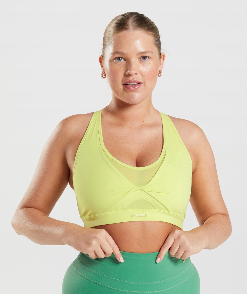 Green Women\'s Gymshark Whitney Mesh Sports Bra | USA-90675