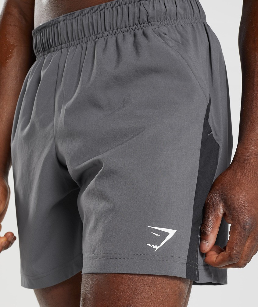 Grey / Black Men's Gymshark Sport Shorts | USA-48251