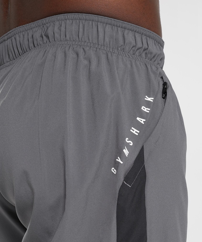 Grey / Black Men's Gymshark Sport Shorts | USA-48251