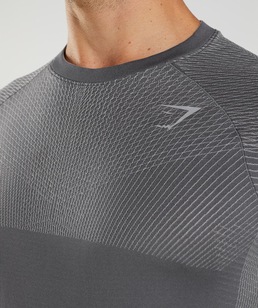 Grey Men's Gymshark Apex Seamless Long Sleeve T-Shirts | USA-72189