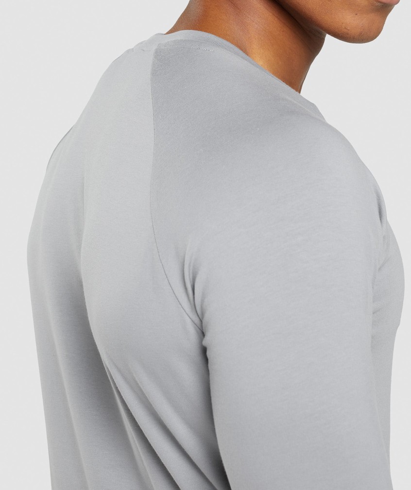 Grey Men's Gymshark Apollo Long Sleeve T-Shirts | USA-42780