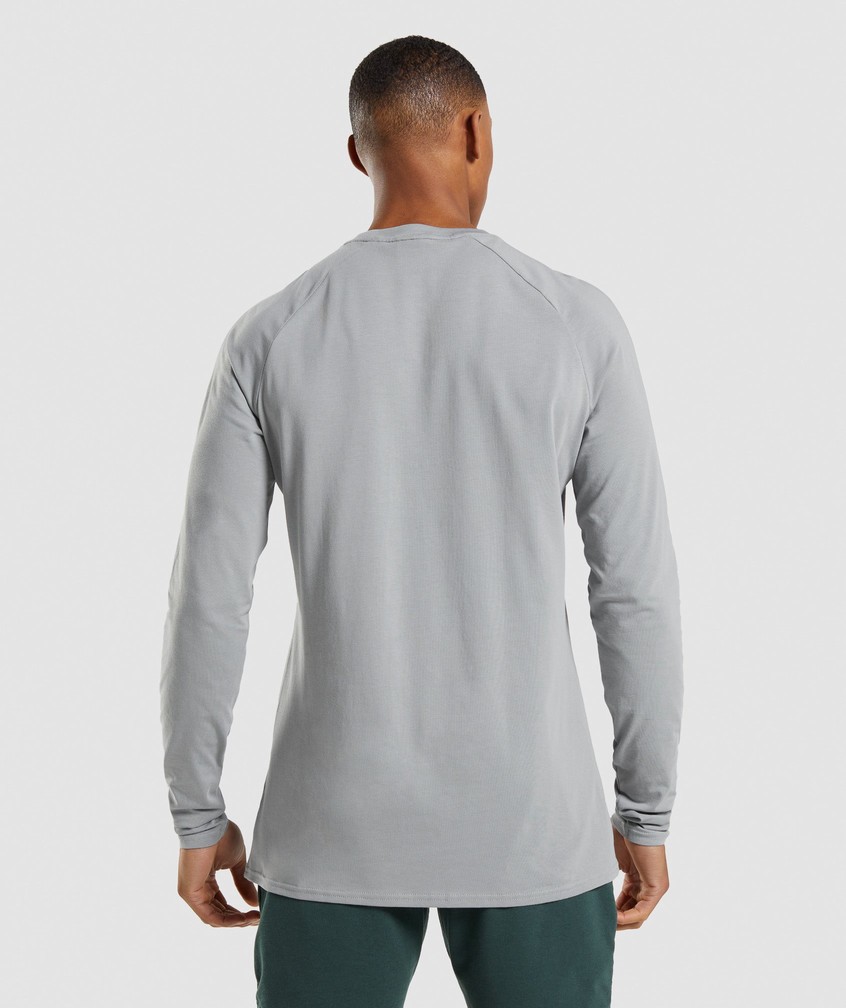 Grey Men's Gymshark Apollo Long Sleeve T-Shirts | USA-79231