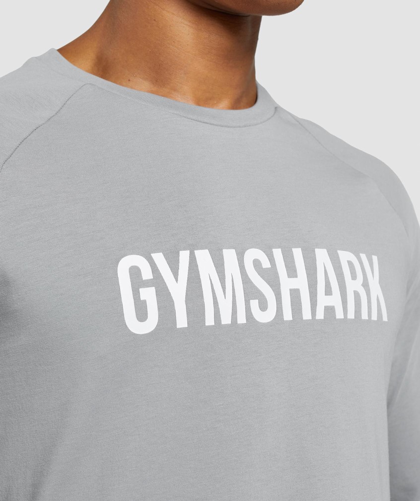 Grey Men's Gymshark Apollo Long Sleeve T-Shirts | USA-79231