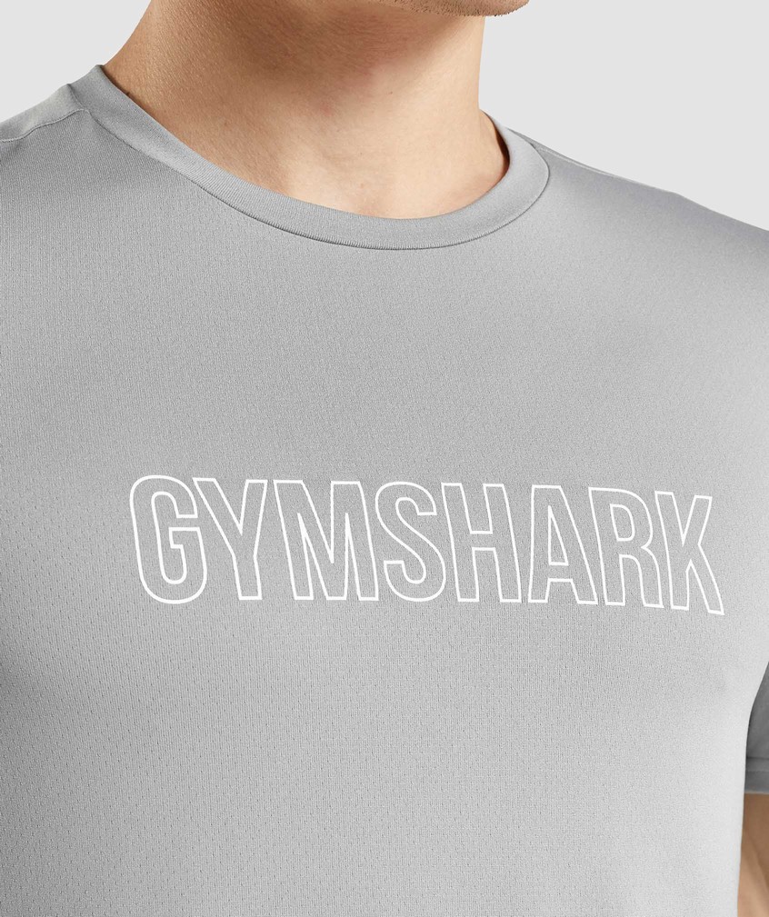 Grey Men's Gymshark Arrival Graphic T-Shirts | USA-54217