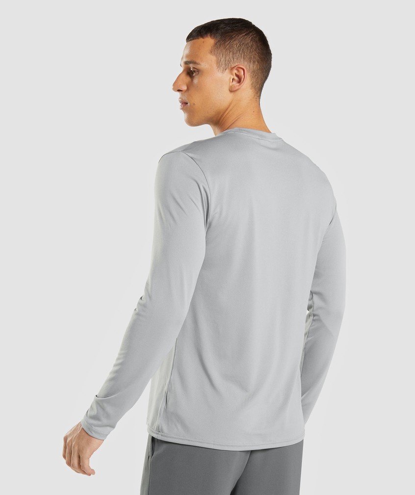 Grey Men's Gymshark Arrival Long Sleeve T-Shirts | USA-16374