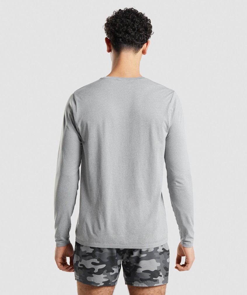 Grey Men's Gymshark Arrival Seamless Long Sleeve T-Shirts | USA-60857