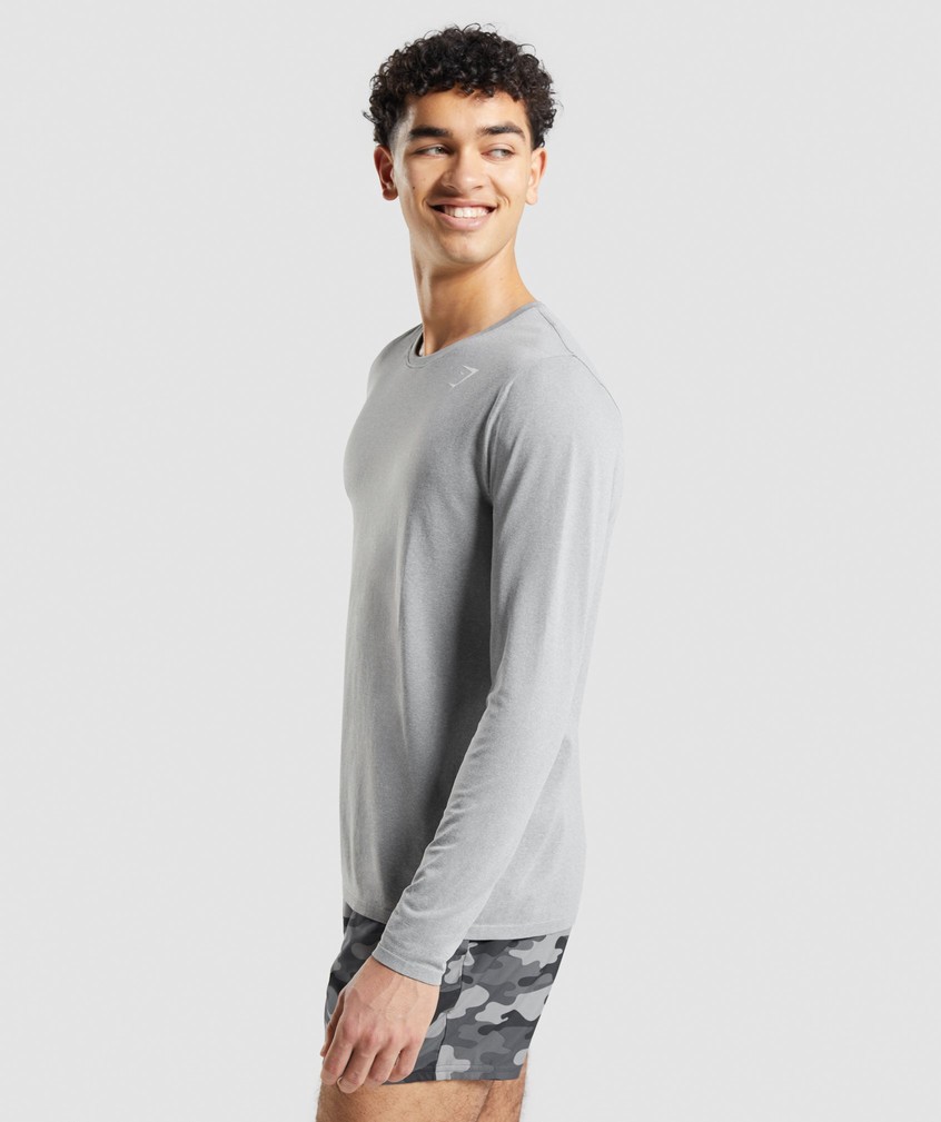 Grey Men's Gymshark Arrival Seamless Long Sleeve T-Shirts | USA-60857