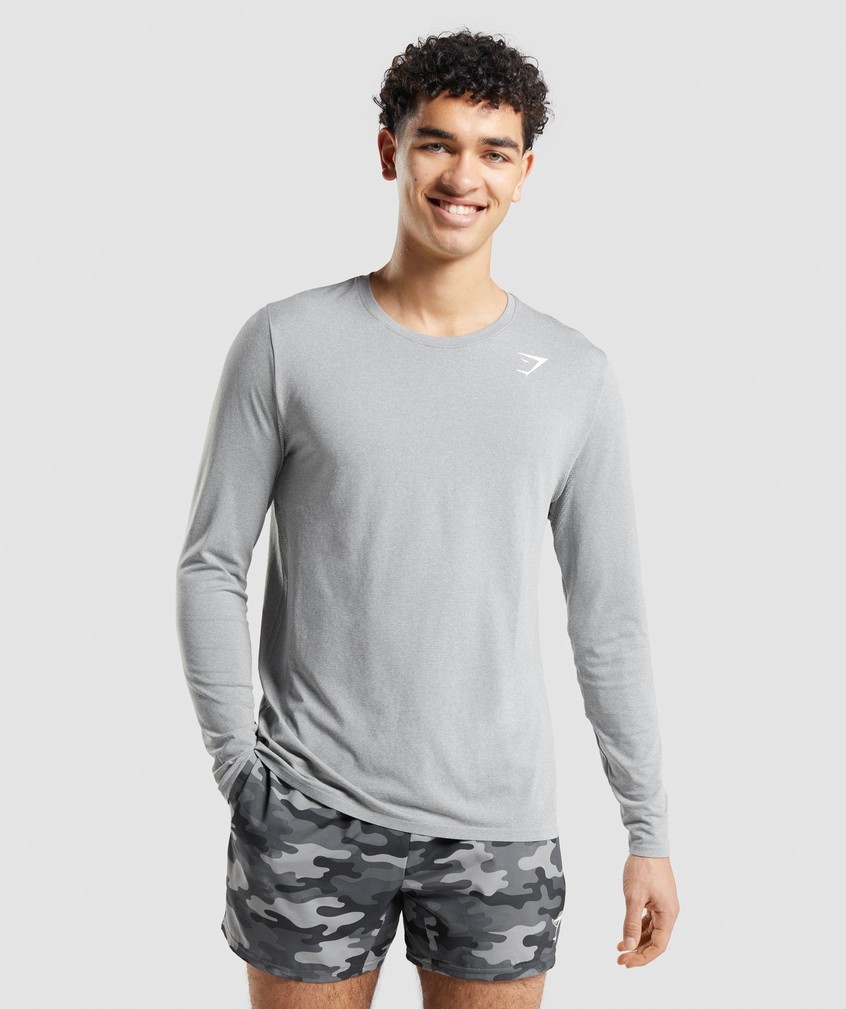 Grey Men\'s Gymshark Arrival Seamless Long Sleeve T-Shirts | USA-60857