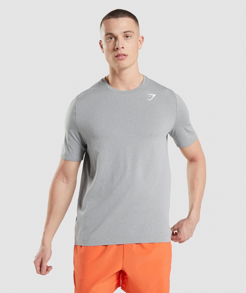 Grey Men\'s Gymshark Arrival Seamless T-Shirts | USA-25863