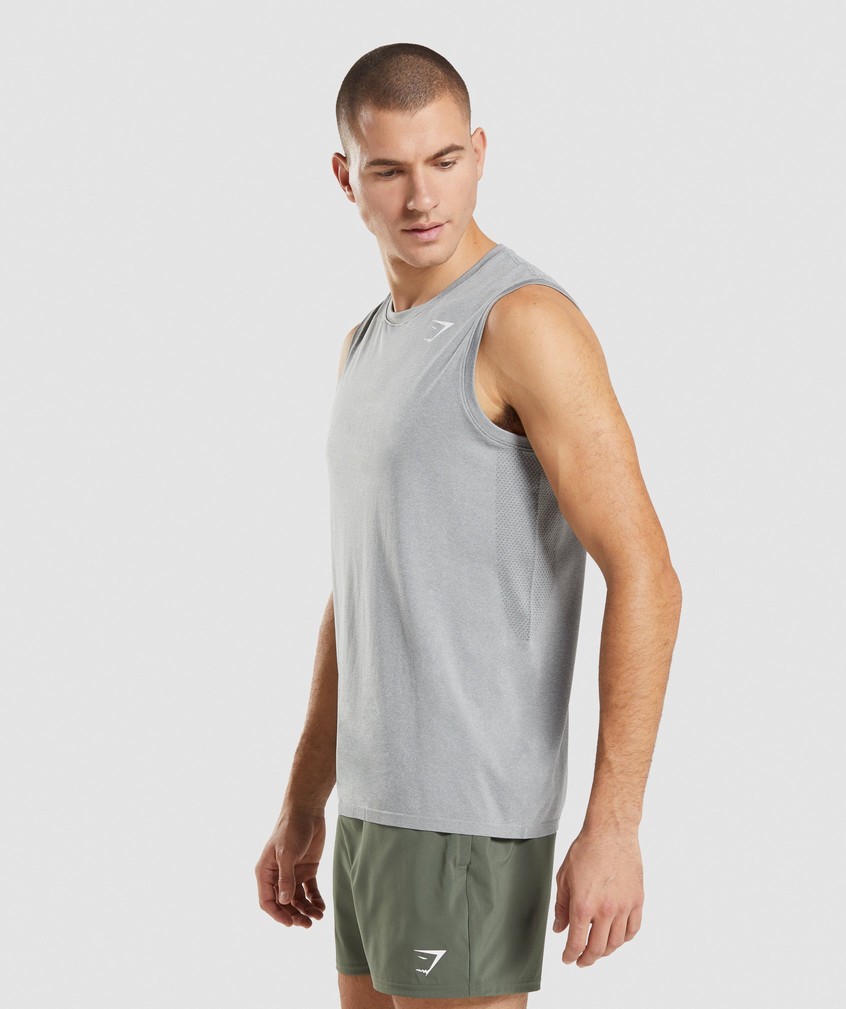 Grey Men's Gymshark Arrival Seamless Tank | USA-01453