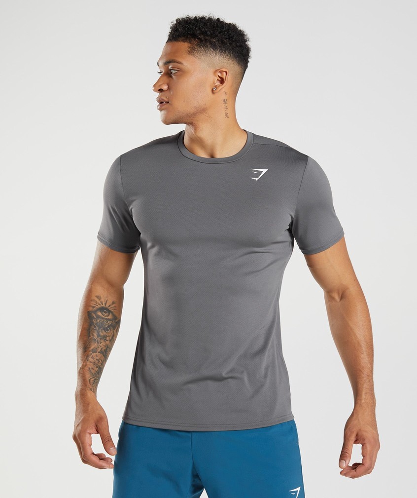 Grey Men\'s Gymshark Arrival T-Shirts | USA-82074