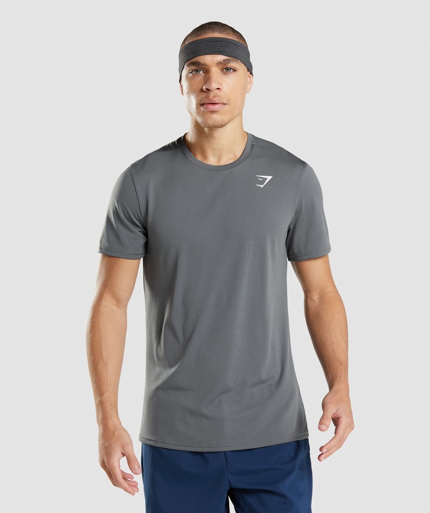 Grey Men\'s Gymshark Arrival T-Shirts | USA-87026