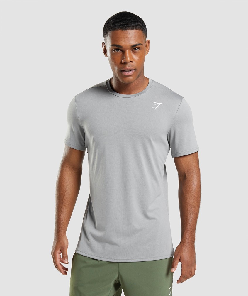 Grey Men\'s Gymshark Arrival T-Shirts | USA-89217