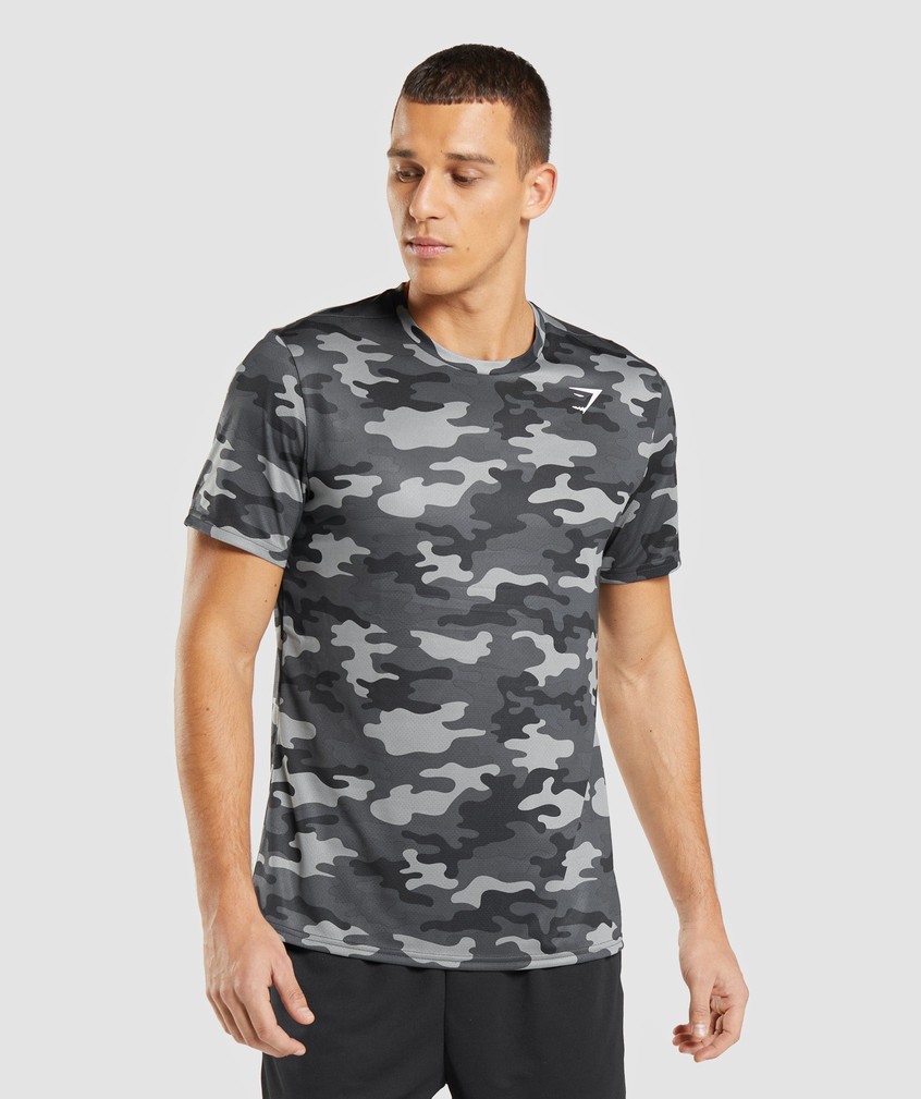 Grey Men\'s Gymshark Arrival T-Shirts | USA-90381