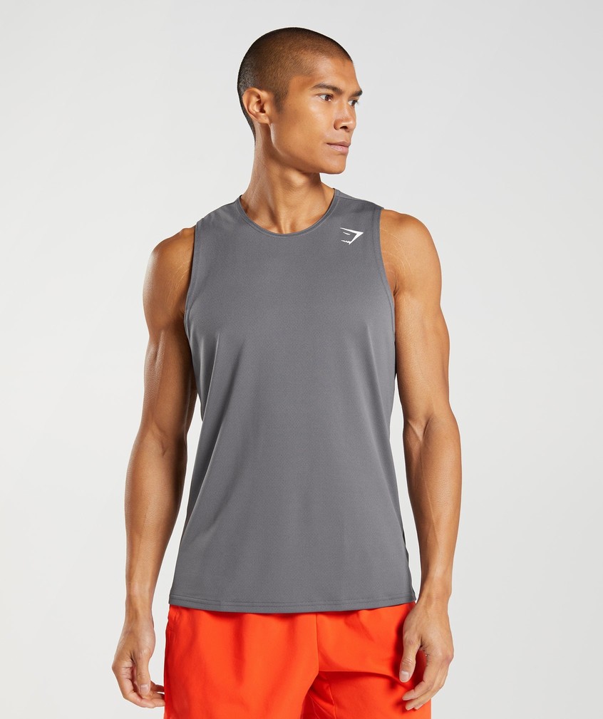 Grey Men\'s Gymshark Arrival Tank | USA-75906