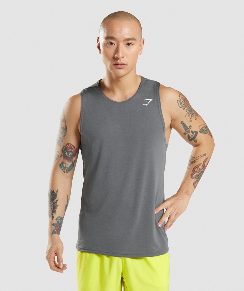 Grey Men\'s Gymshark Arrival Tank | USA-79852