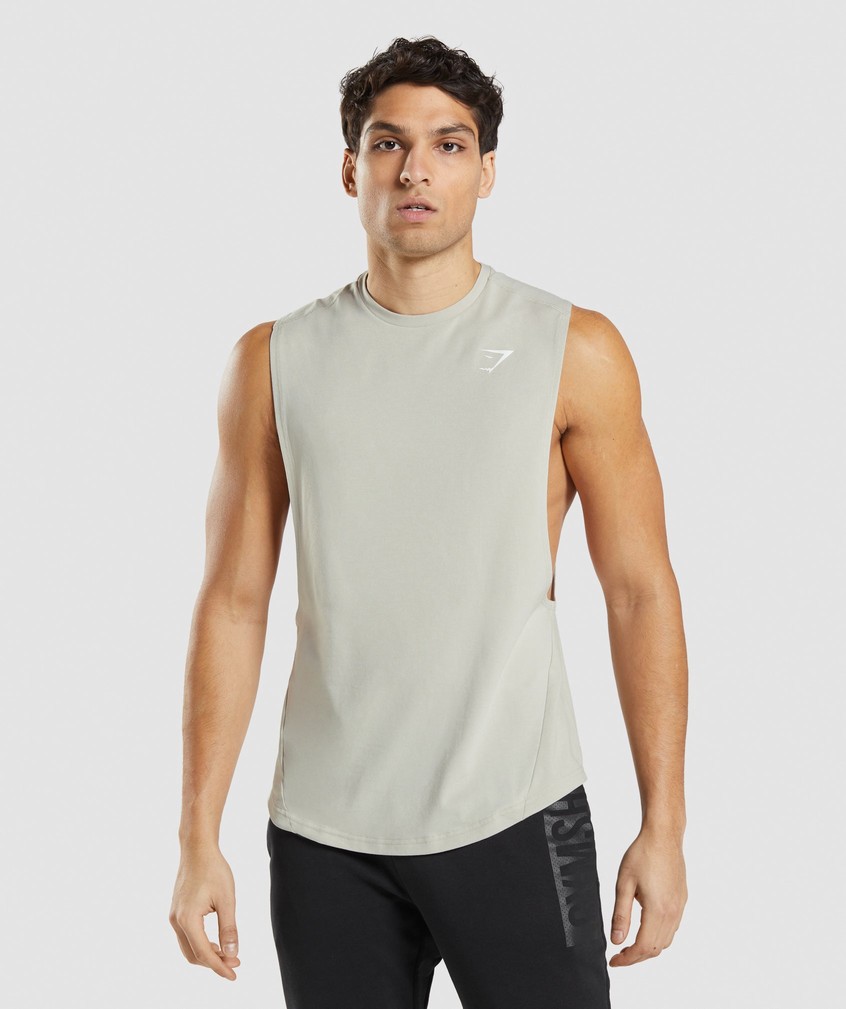 Grey Men's Gymshark Bold Drop Arm Tank | USA-29356