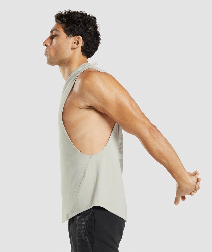 Grey Men's Gymshark Bold Drop Arm Tank | USA-29356