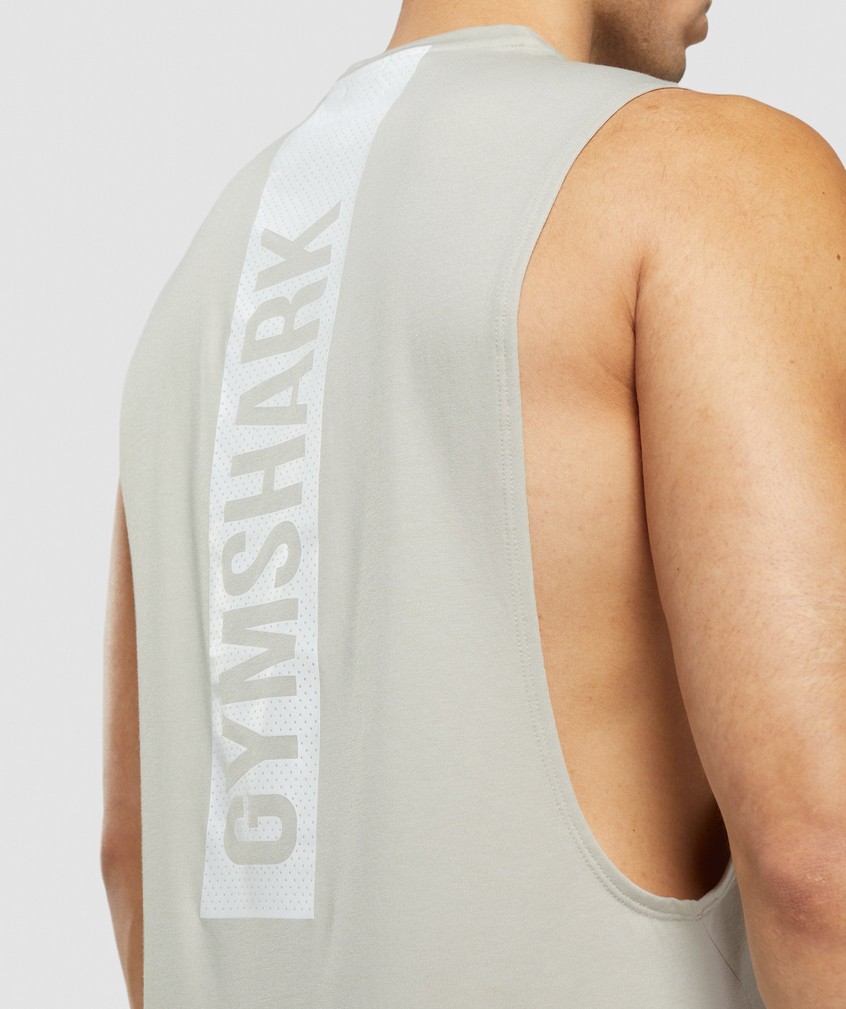 Grey Men's Gymshark Bold Drop Arm Tank | USA-29356