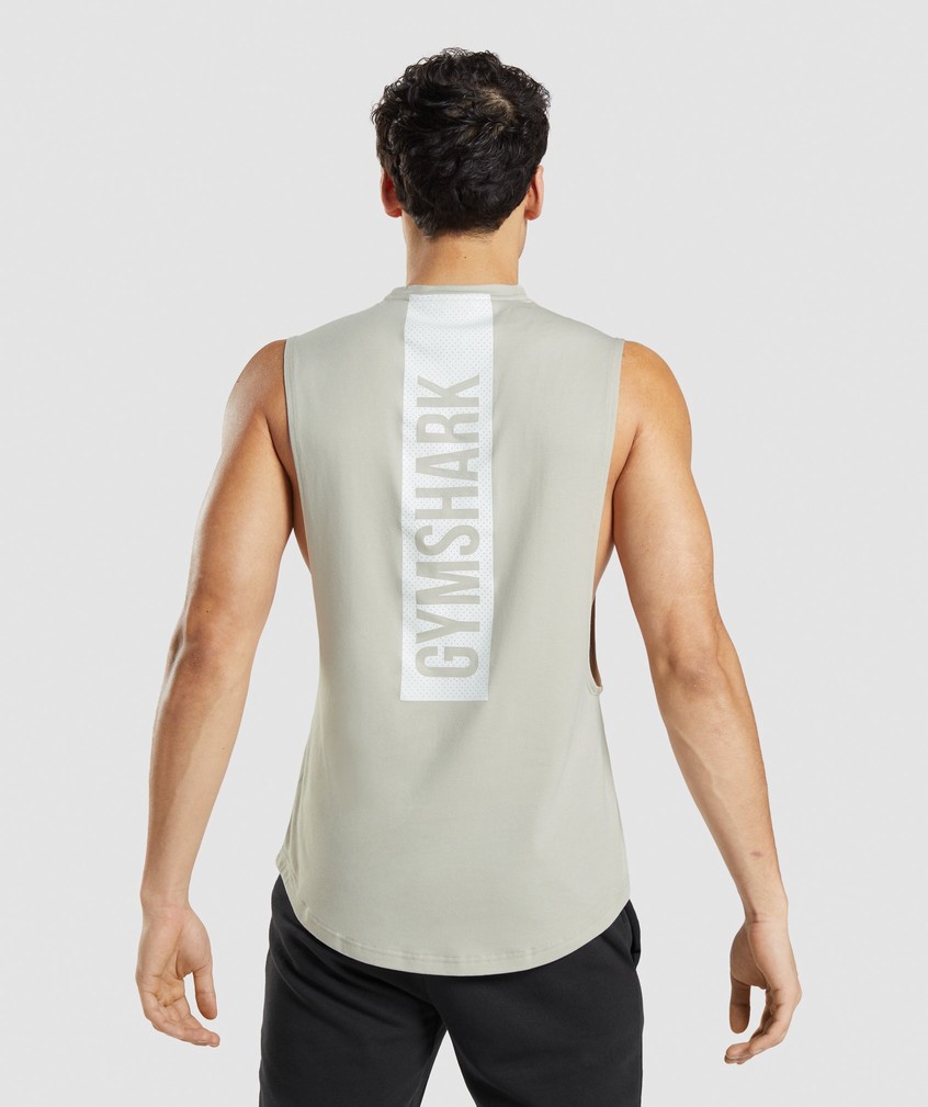 Grey Men\'s Gymshark Bold Drop Arm Tank | USA-29356