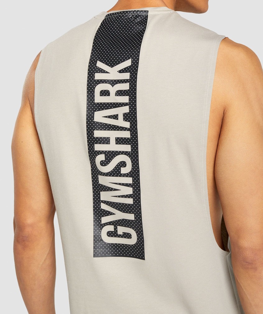 Grey Men's Gymshark Bold Drop Arm Tank | USA-76914