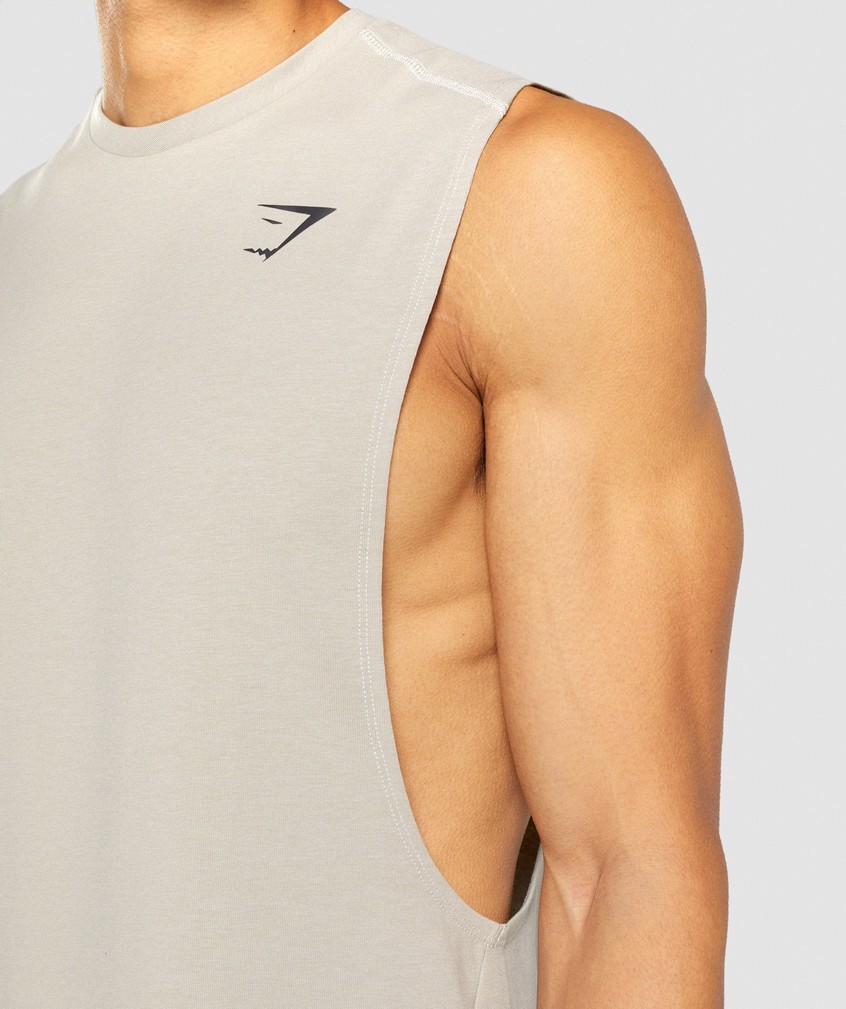 Grey Men's Gymshark Bold Drop Arm Tank | USA-76914