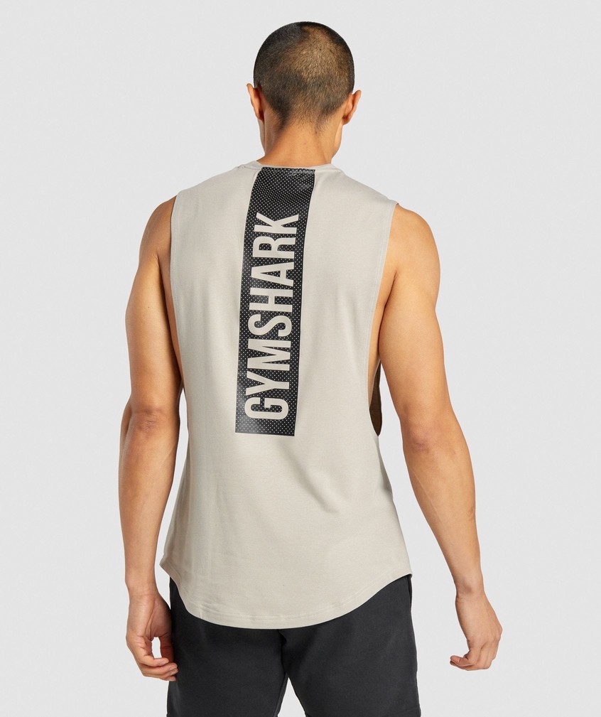 Grey Men\'s Gymshark Bold Drop Arm Tank | USA-76914