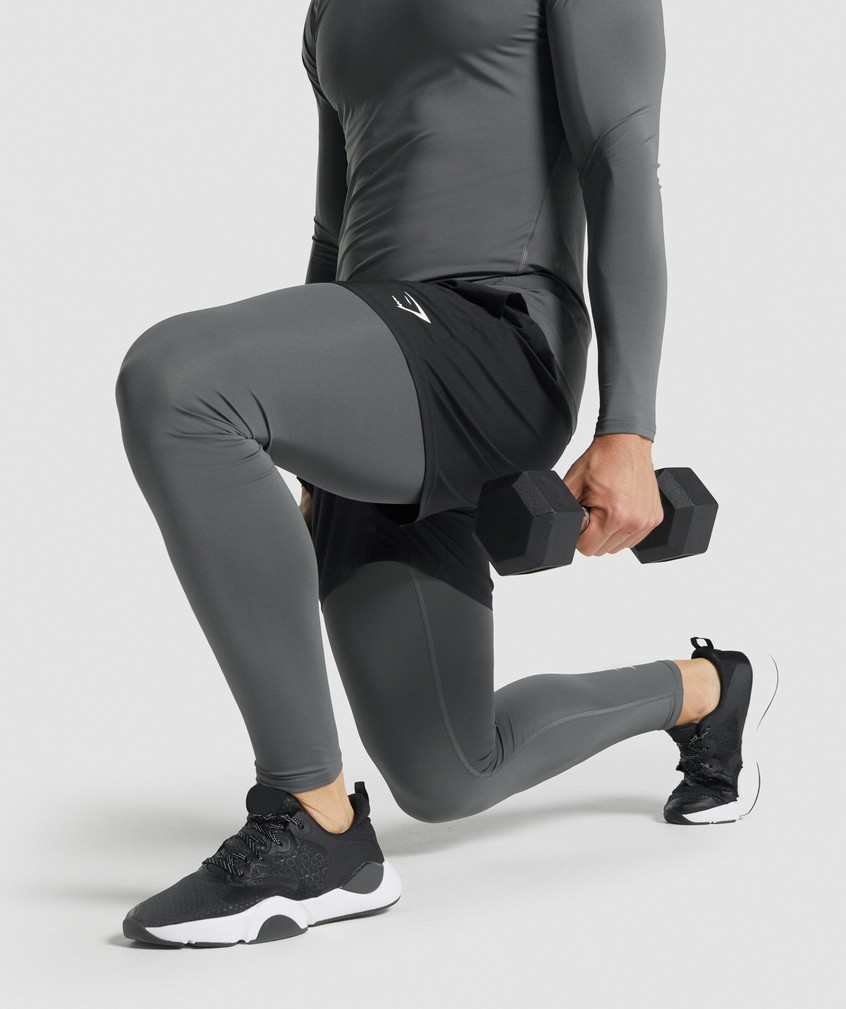 Grey Men's Gymshark Element Baselayer Leggings | USA-06734